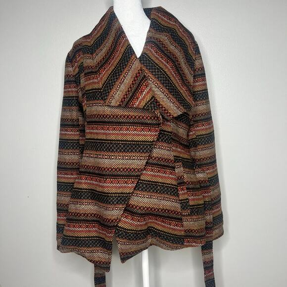 Jack by BB Dakota Women's Wrap Jacket Coat Sz S Boho Aztec Southwestern Wool - Picture 7 of 9